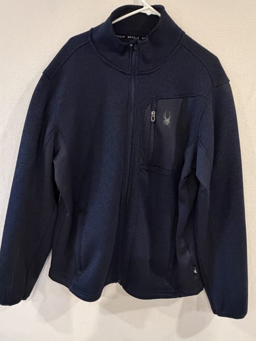 Spyder Men's Full Zip Mid-Length Outdoor Jacket Blue with Pockets Sz XL